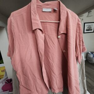 Nordstrom Rose Pink Button-Front Blouse